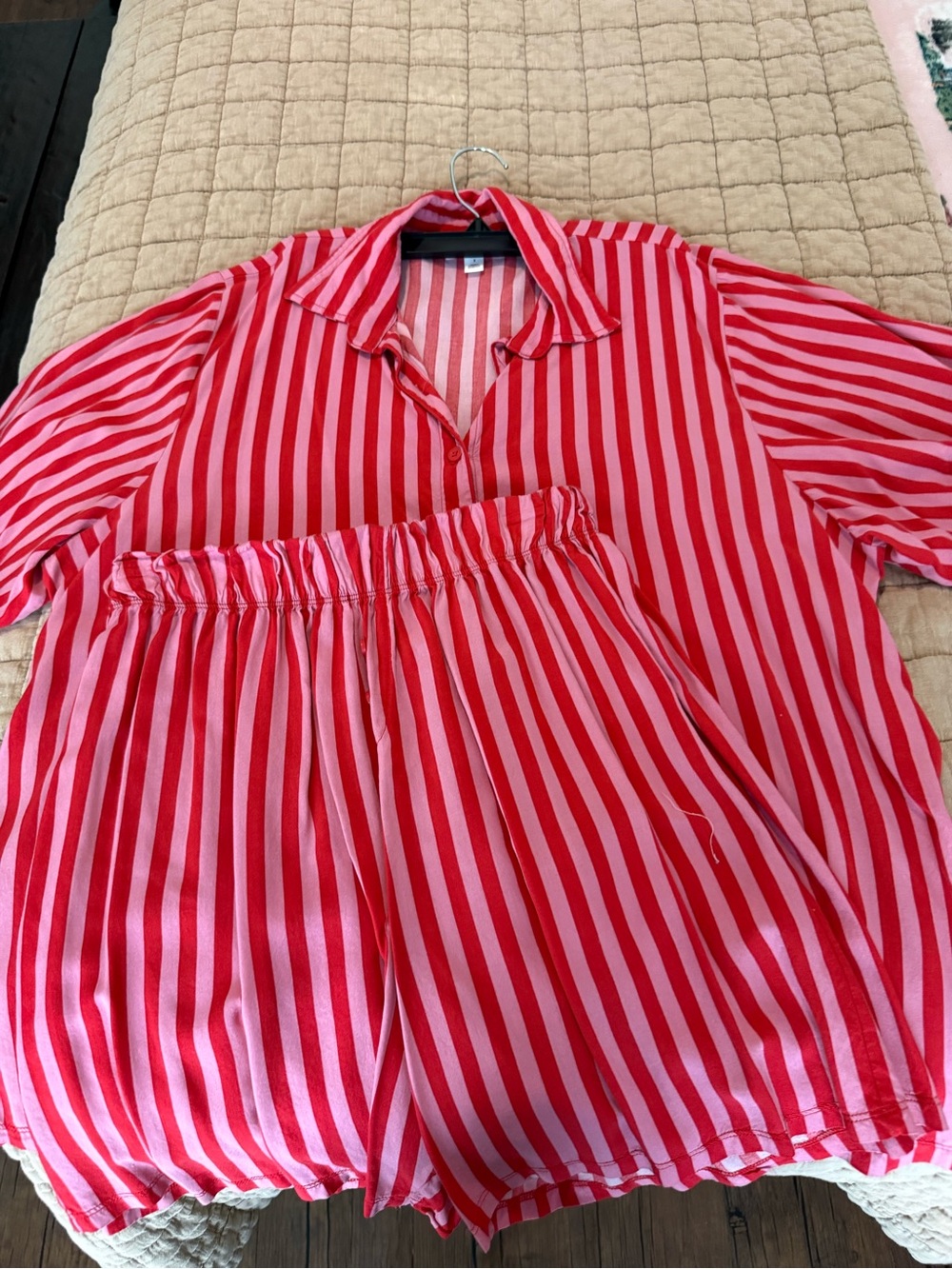 Abound Striped Red and Pink Women's PJ Set